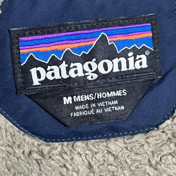 Patagonia Navy Blue Winter Parka - Men’s Medium - Fleece Lined - Picture 14 of 15